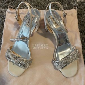 Badgley Mischka Clara Embellished Block Heel Sandals